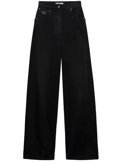 Prada jean à coupe ample - Noir - Prada - Modalova