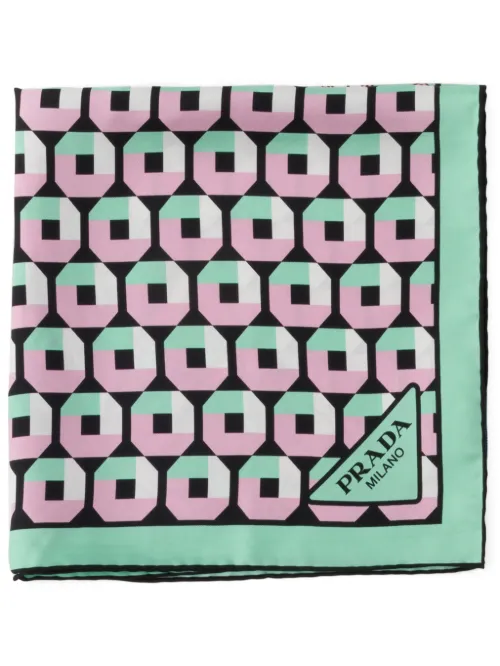 Prada foulard en soie - Vert - Prada - Modalova