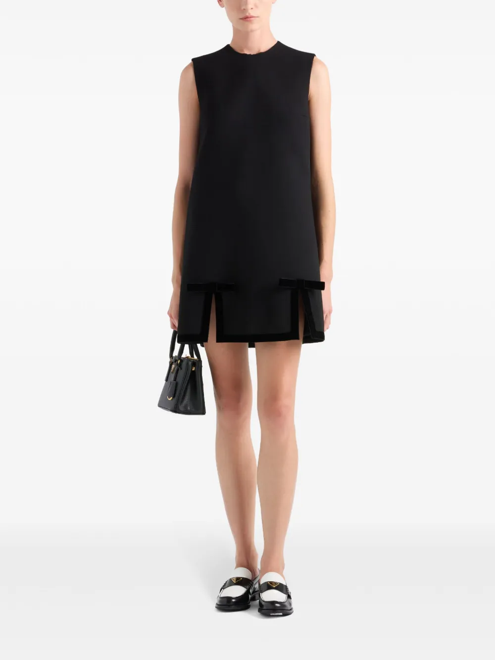 Prada Mini-jurk met strikdetail - Zwart