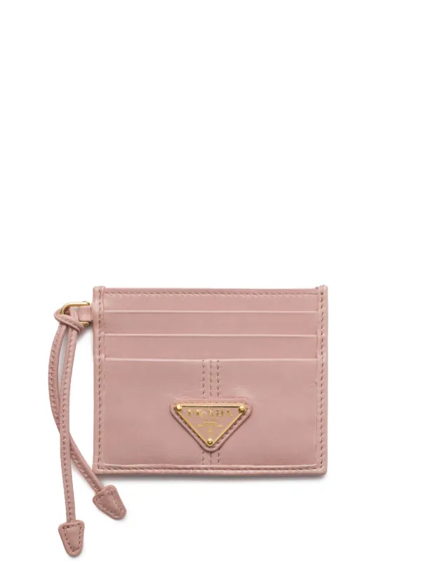 Prada Leather Card Holder Pink FARFETCH ID