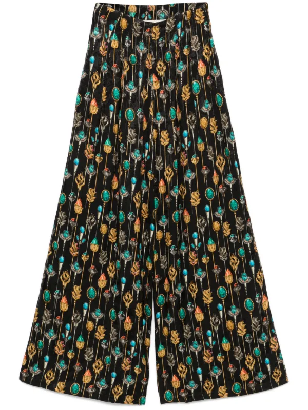 Agua by Agua Bendita Pinon Ornamento Trousers in Black