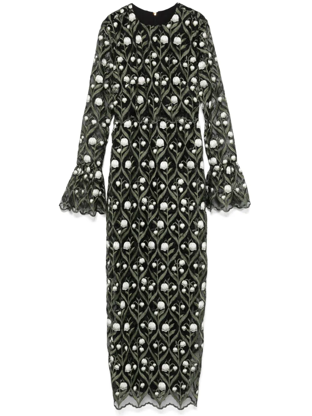 Shop Agua By Agua Bendita Ellisella Perla Maxi Dress In Black