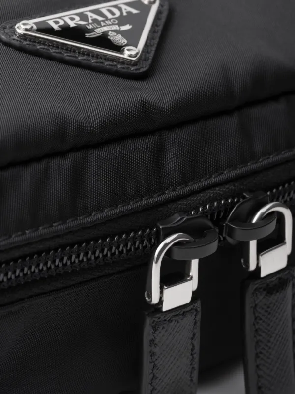 Prada black zip travel pouch best sale