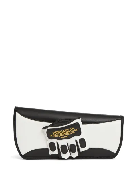 DSQUARED2 شنطة كلاتش 'غلوف' مضفرة