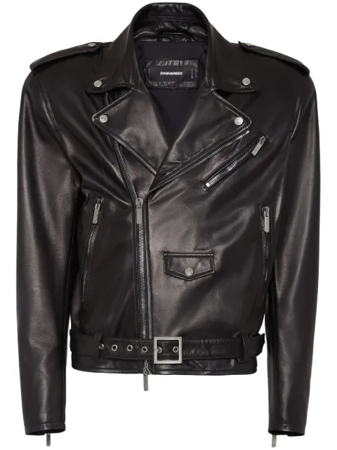 DSQUARED2 zippered leather jacket 