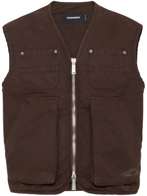 DSQUARED2 logo zip-up gilet