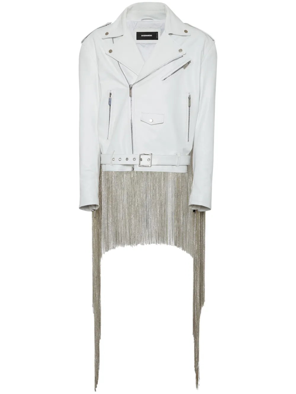 DSQUARED2 fringed leather jacket | White | Image 1