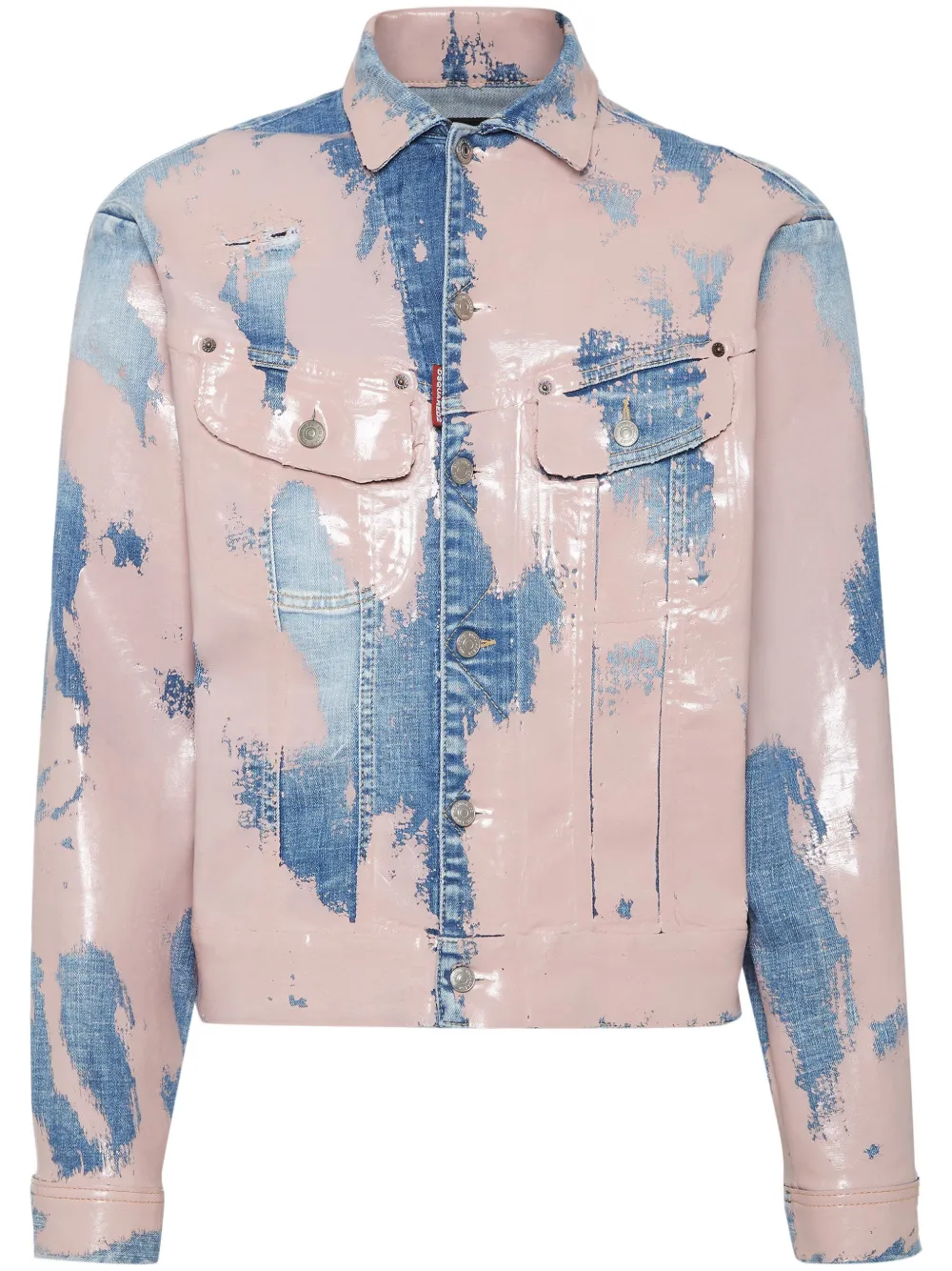 DSQUARED2 two-tone distressed denim jacket | Pink | Image 1