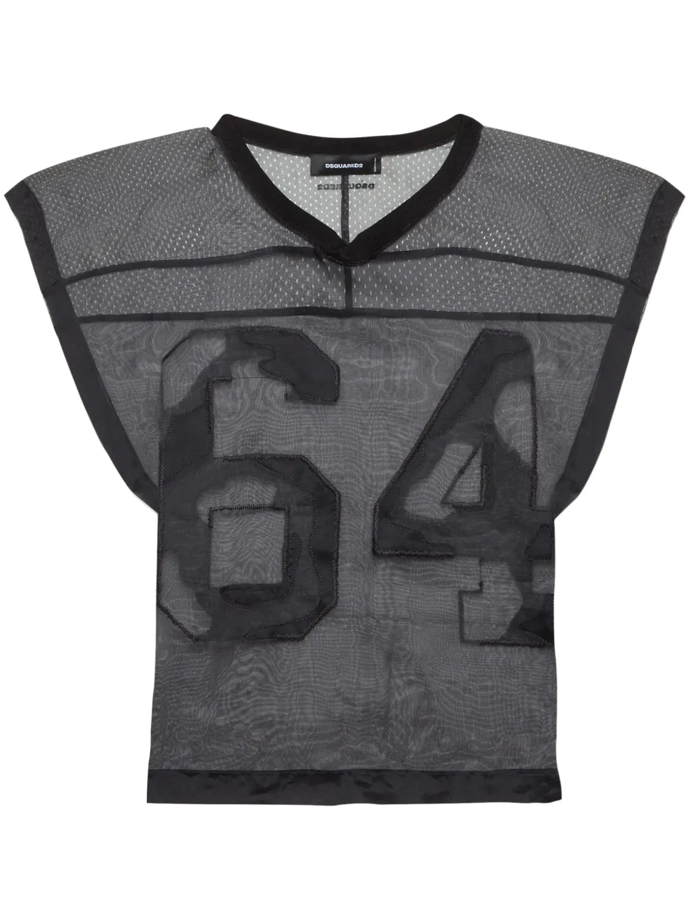 DSQUARED2 perforated cap sleeves shirt | Black | Image 1
