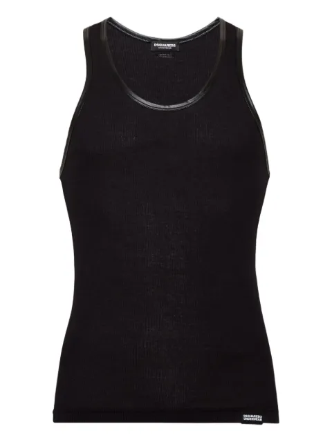 DSQUARED2 camiseta sin mangas con ribete de pelo artificial
