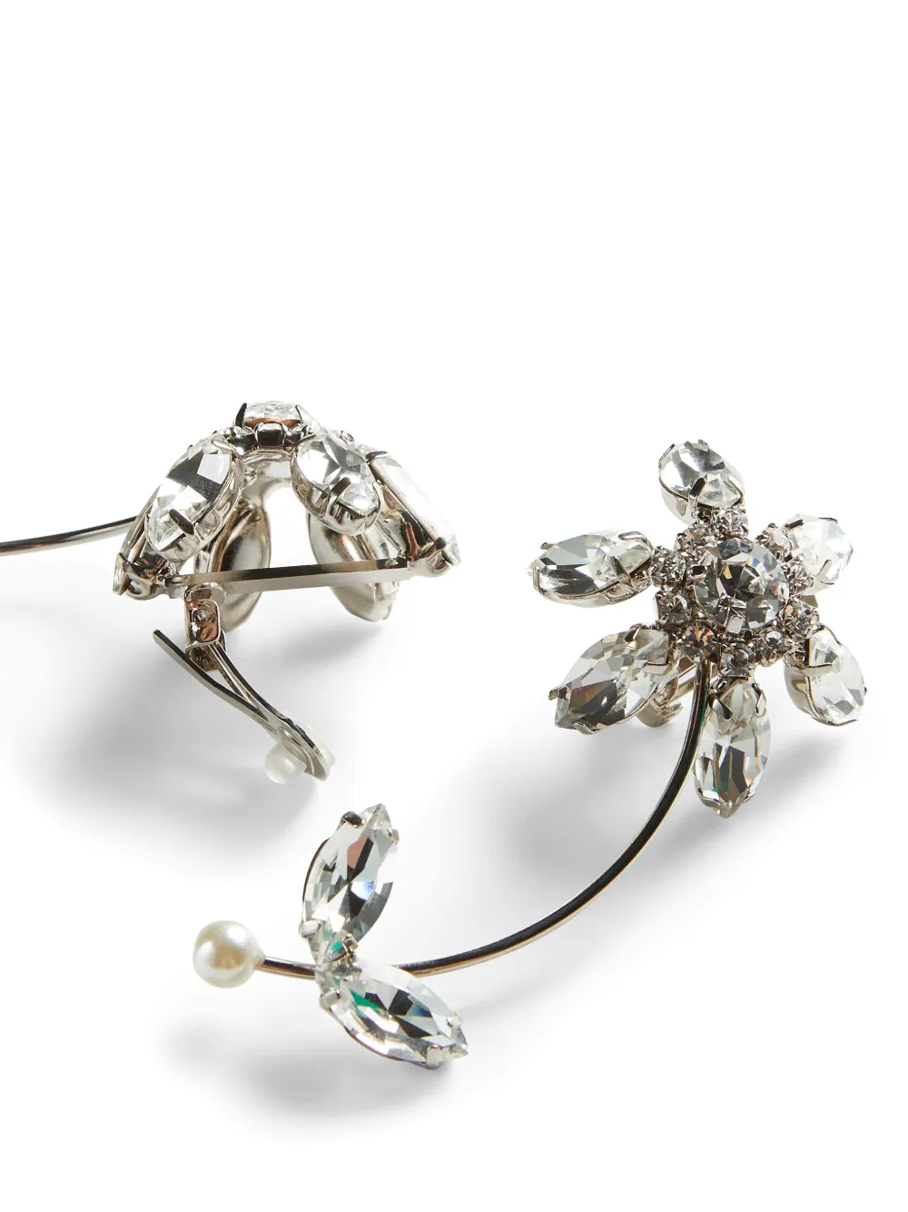 Dsquared2 Floral Crystal Earrings In Silver