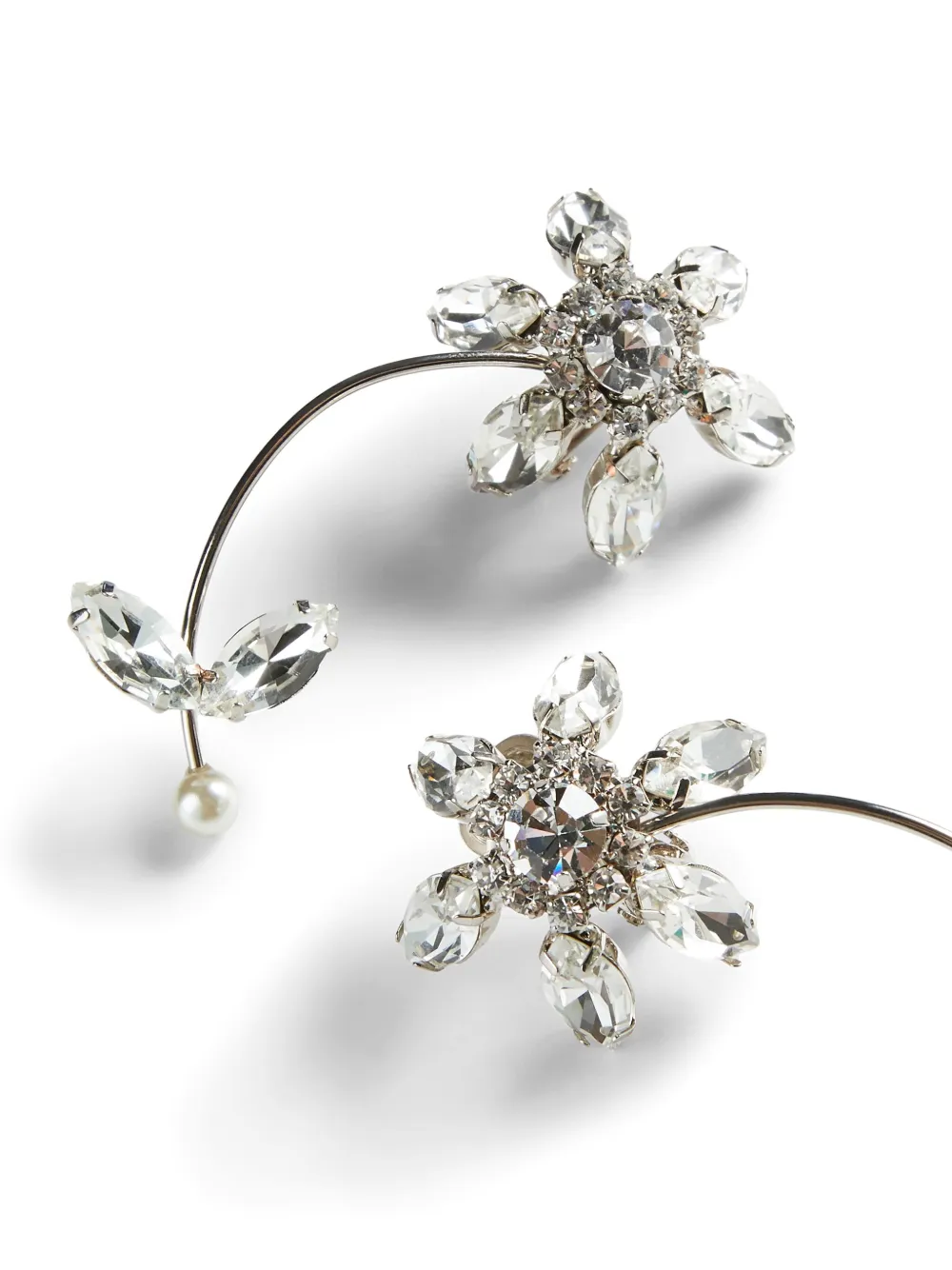 DSQUARED2 Oorcuff met kristallen bloem - Zilver