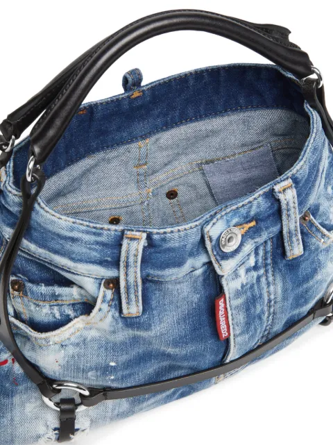 DSQUARED2 leather-trim denim tote bag SDW007410106982 - 3