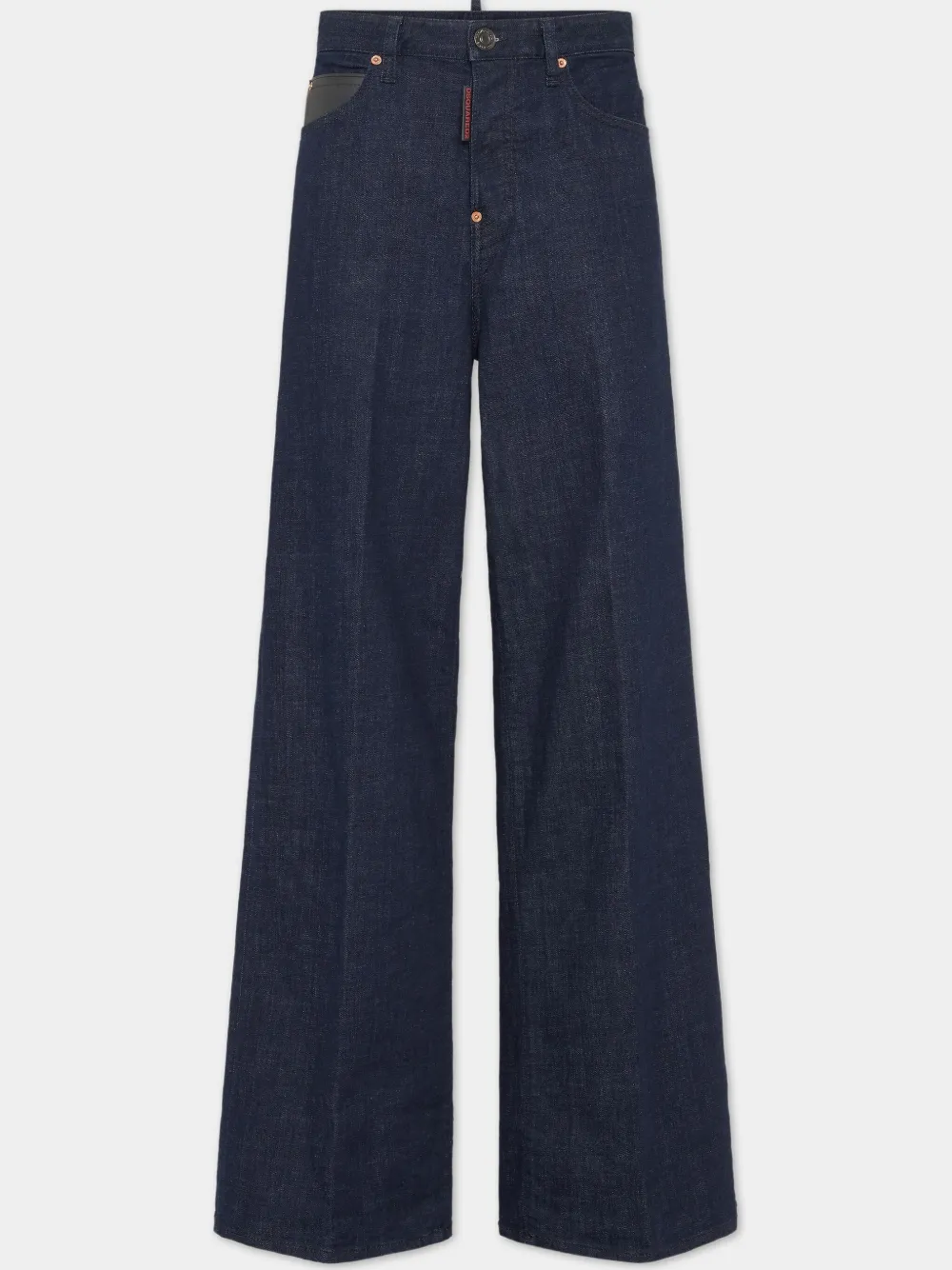 Dsquared2 Logo-patch Wide-leg Jeans In Blue