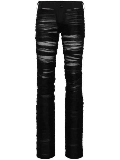 DSQUARED2 pantalones con encaje traslúcido