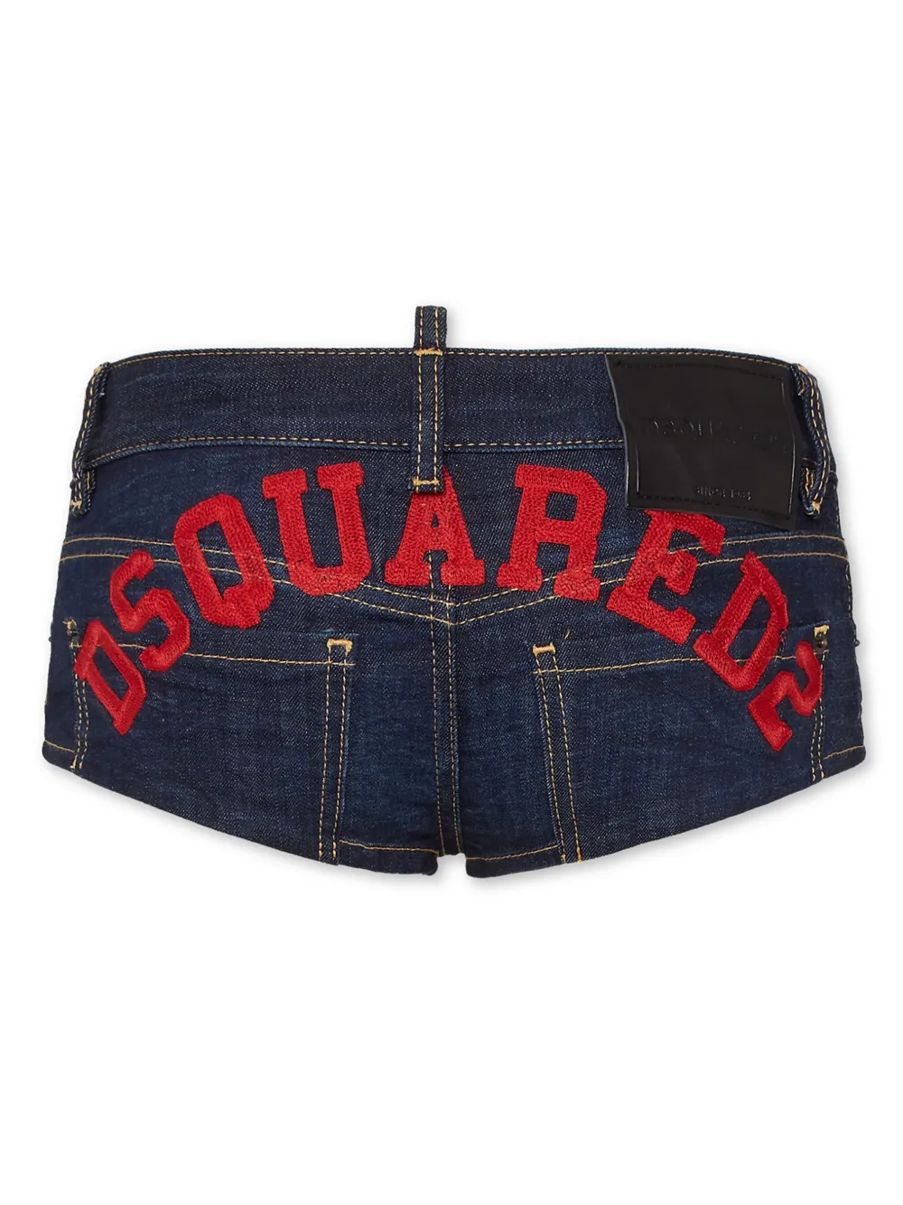Image 2 of DSQUARED2 logo-embroidered denim shorts