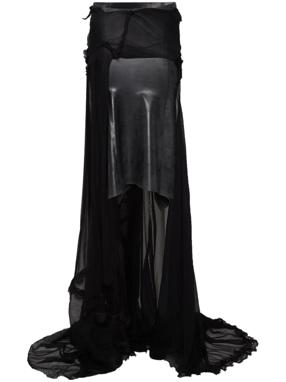 DSQUARED2 asymmetric maxi skirt | Black | Image 1