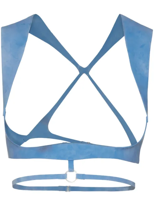 DSQUARED2 haut crop Latex - Bleu - DSQUARED2 - Modalova