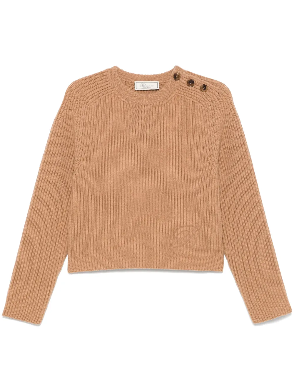 Blumarine logo-patch sweater - Neutrals