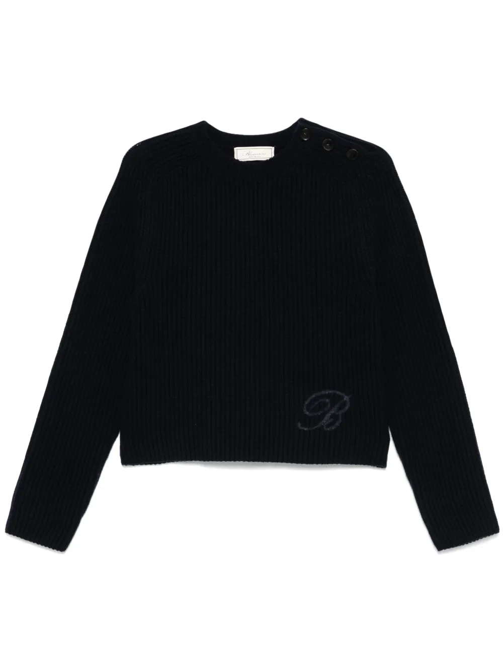 Blumarine logo-patch sweater - Blue