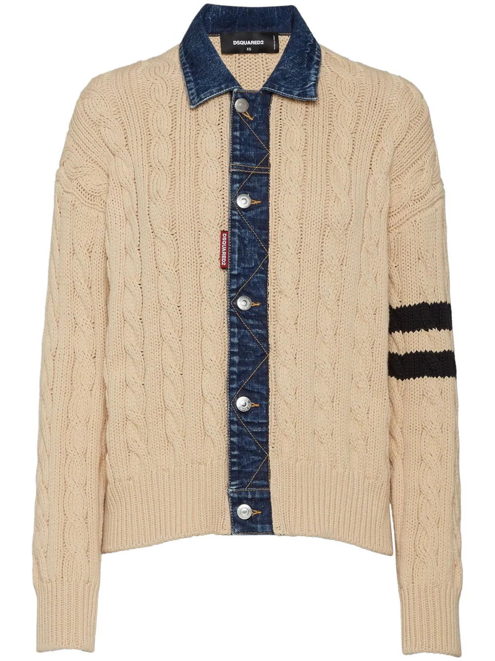 DSQUARED2 Cardigan mit Zopfmuster | Nude | Image 1