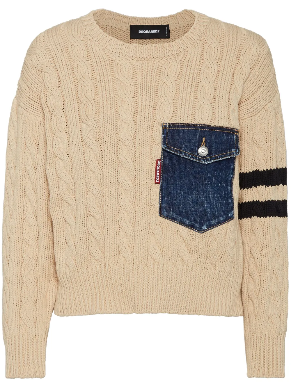 DSQUARED2 pull en maille torsadée | tons neutres | Image 1