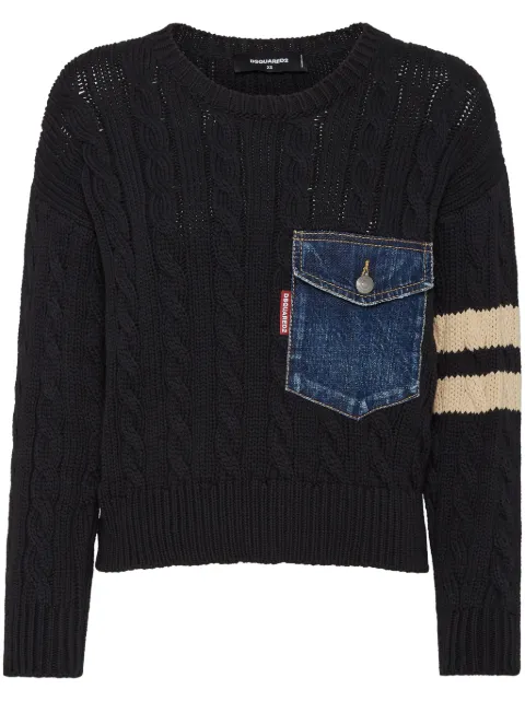 DSQUARED2 pocket cable-knit jumper