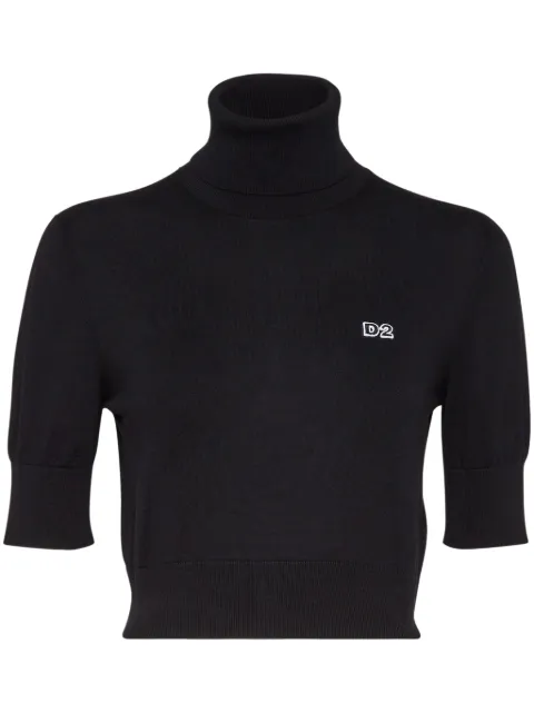DSQUARED2 D2 roll-neck crop top 