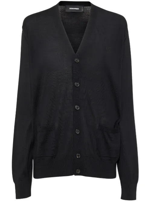 Cardigan en laine vierge à franges - DSQUARED2 - Modalova