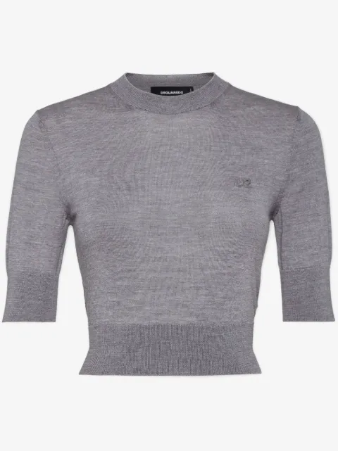 DSQUARED2 top tejido con diseño corto