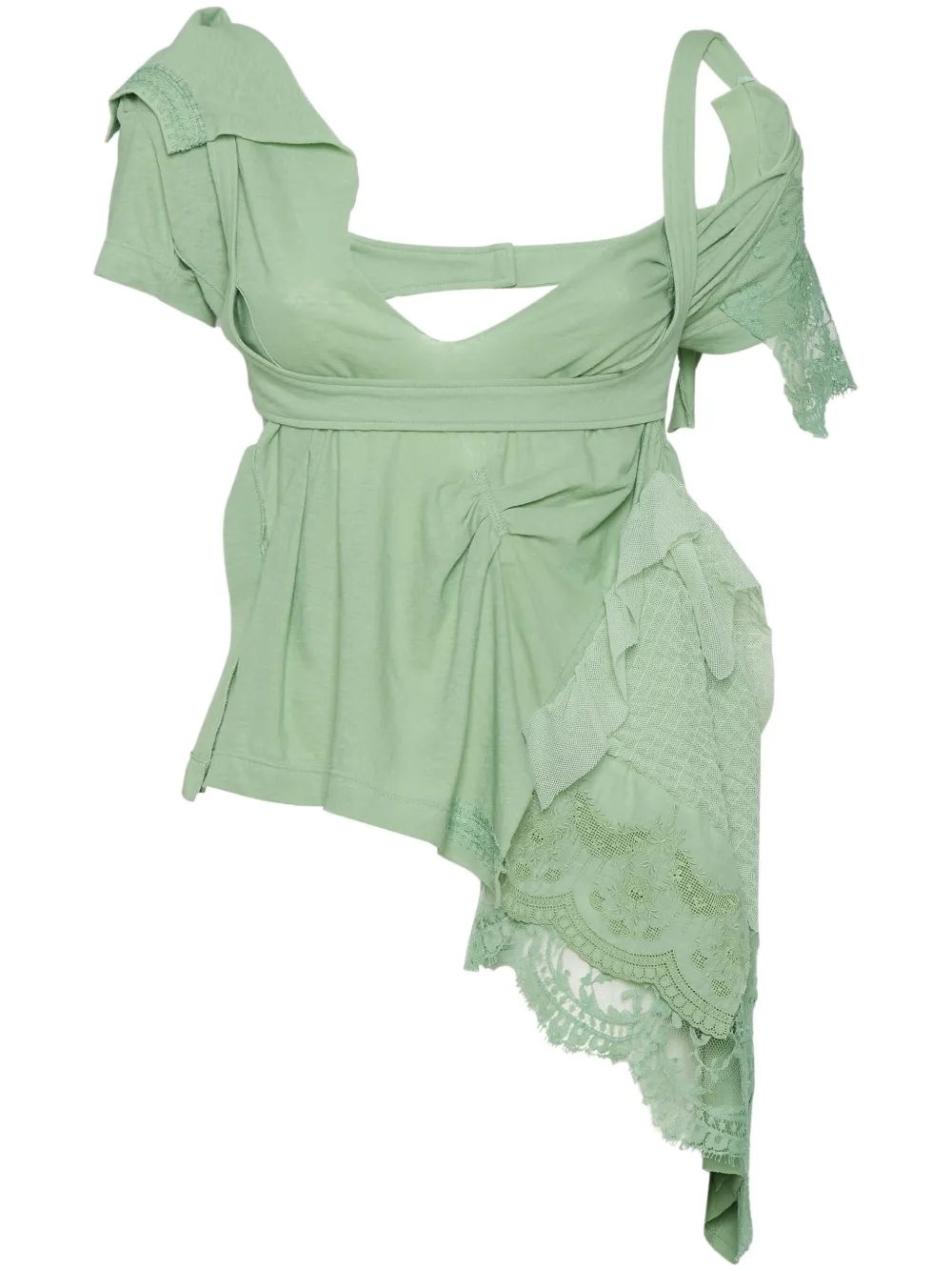 DSQUARED2 embroidered asymmetric top | Green | Image 1