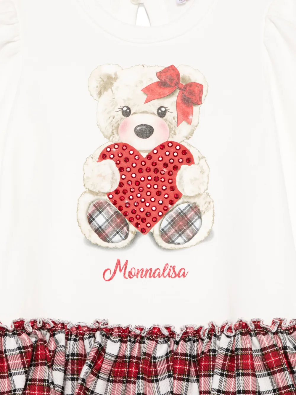 Monnalisa Jurk met teddybeerprint Wit