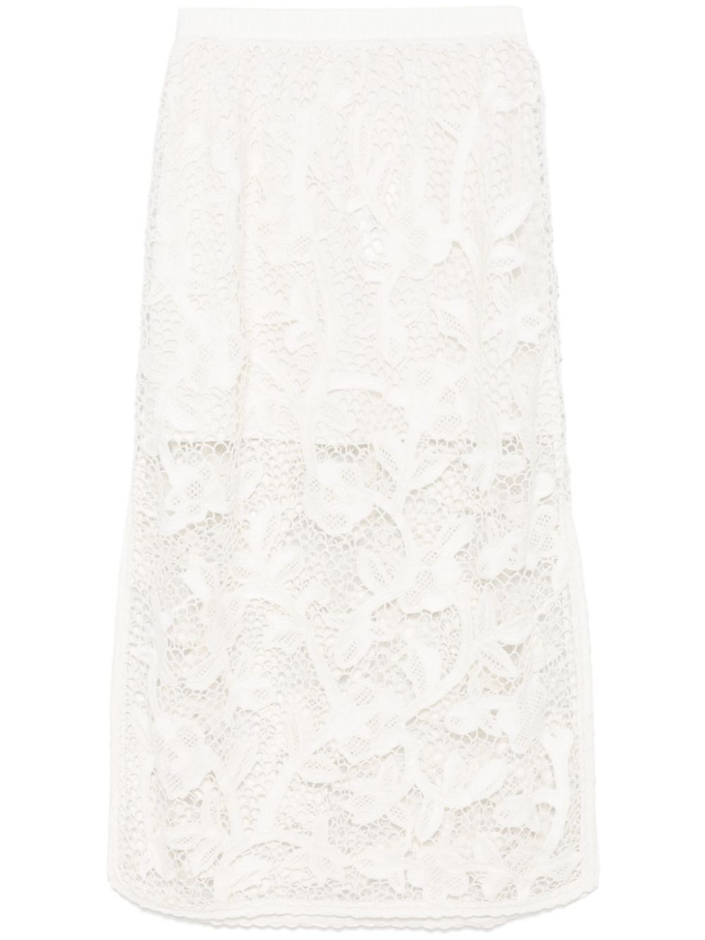 ZIMMERMANN crochet midi skirt - White