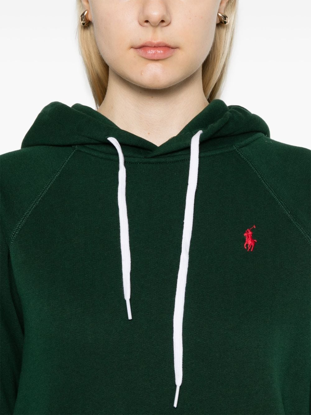 Shop Polo Ralph Lauren Polo Pony-embroidered Hoodie In Green