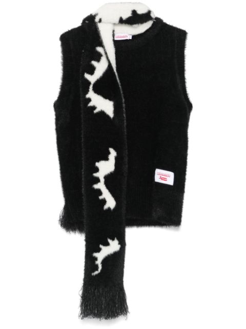 Charles Jeffrey Loverboy brushed attached-scarf vest