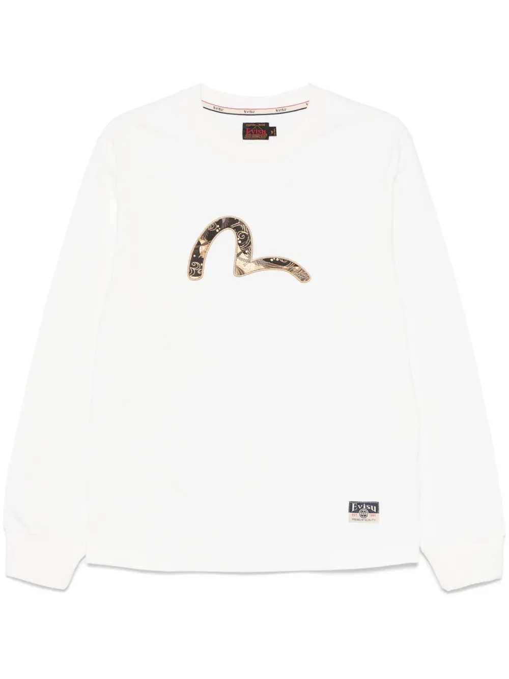 EVISU seagull-appliqué T-shirt - White