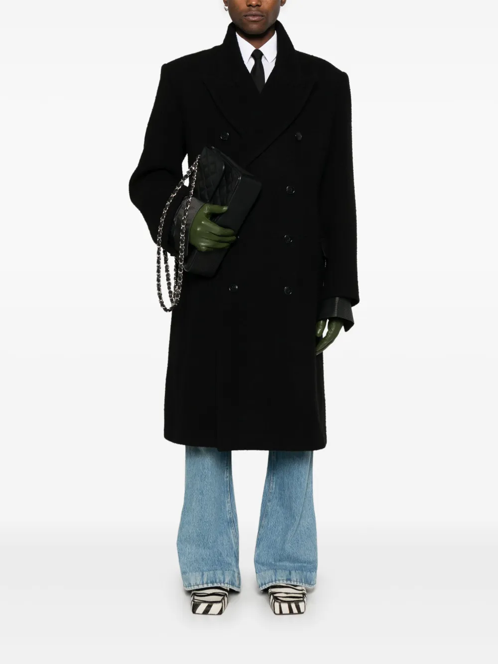 MARTINE ROSE PILLED-FINISH COAT 