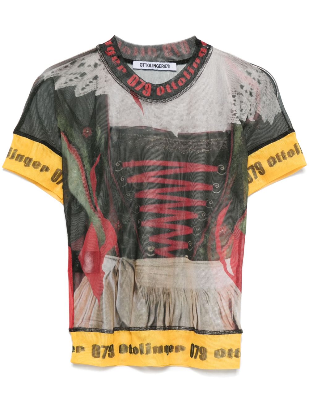 Ottolinger T-shirt met mesh Zwart