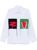 Charles Jeffrey Loverboy knitted patch-pockets shirt - Blue