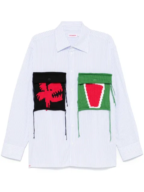 Charles Jeffrey Loverboy knitted patch-pockets shirt