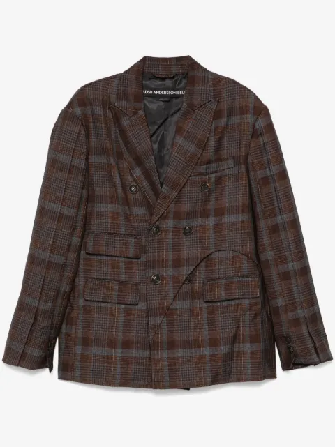 Andersson Bell Soe-check double-breasted blazer