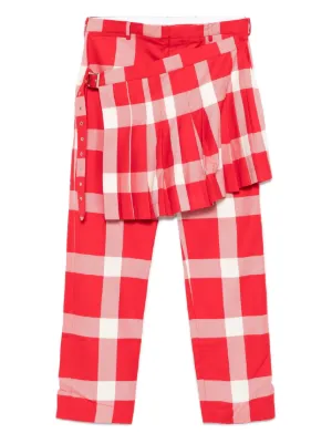 CHARLES JEFFREY LOVERBOY チェックパンツ Charles Jeffrey Loverboy チェック ストレートパンツ | ブルー