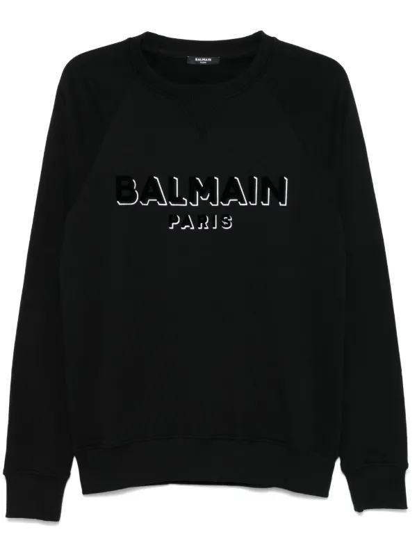 Balmain flocked logo sweatshirt sale