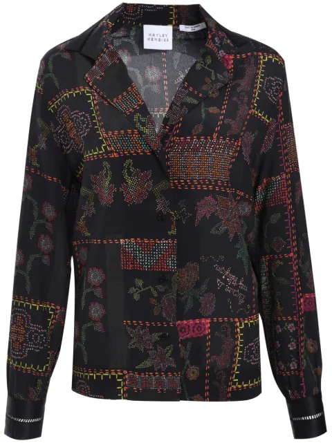 Hayley Menzies floral-embroidery shirt