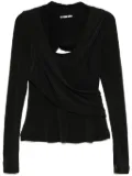 Hyein Seo hooded jersey top - Black