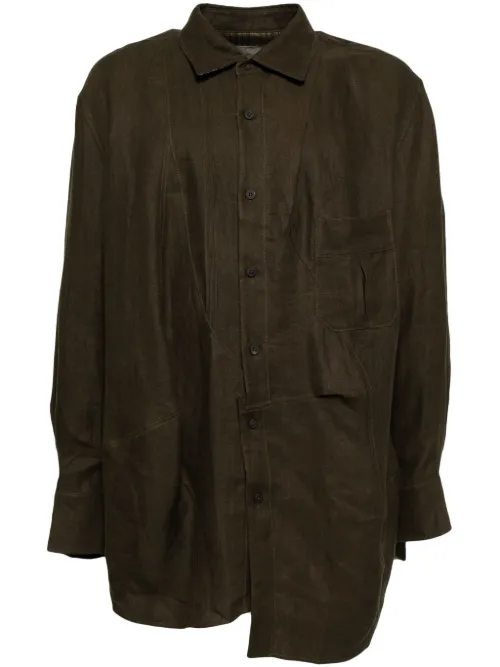 Ziggy Chen chemise en lin - Marron - Ziggy Chen - Modalova