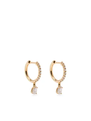 Lizzie Mandler Fine Jewelry ダイヤモンド フープピアス 18Kイエロー