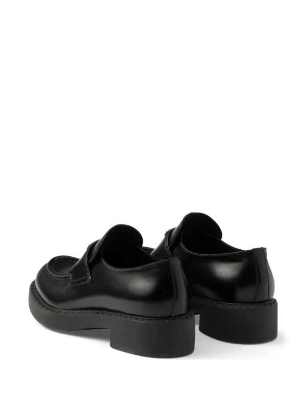 Prada 50mm Chocolate Loafers | Black | FARFETCH ID