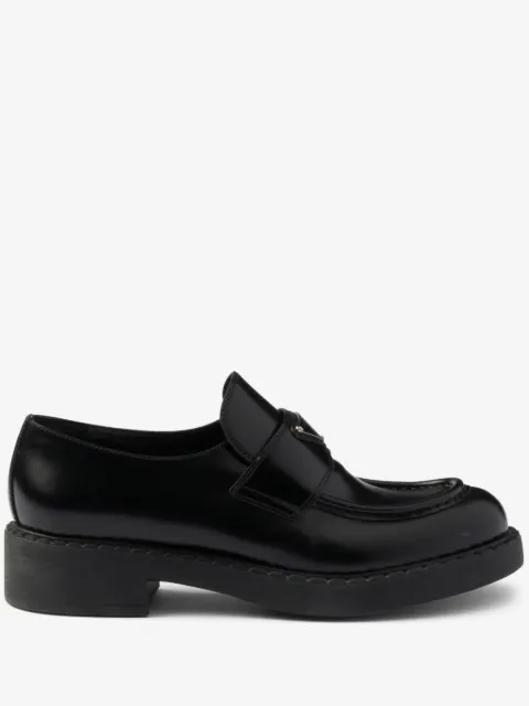 Prada brushed leather loafers