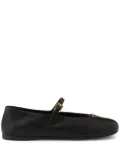 Prada enamel logo ballerina shoes - Black